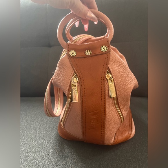 Valentina Handbags - Valentina Brown Leather Mini Satchel with Gold Hardware